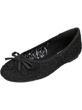 Comfy Round Toe Lace Ballet Flats for Women - Breathable Crochet Design Shoes